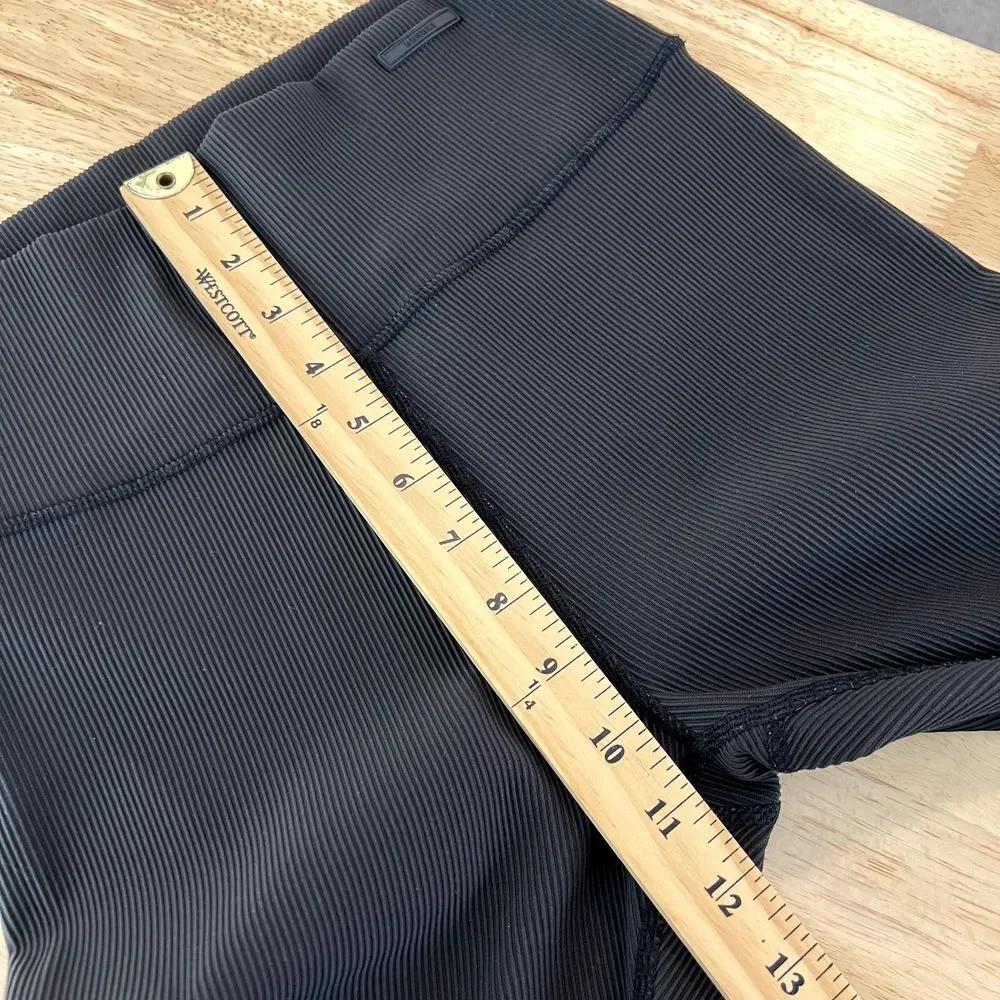 Meshki Ribbed‎ Leggings High Waisted Size S Black Activewear Stretch Gym Workout
